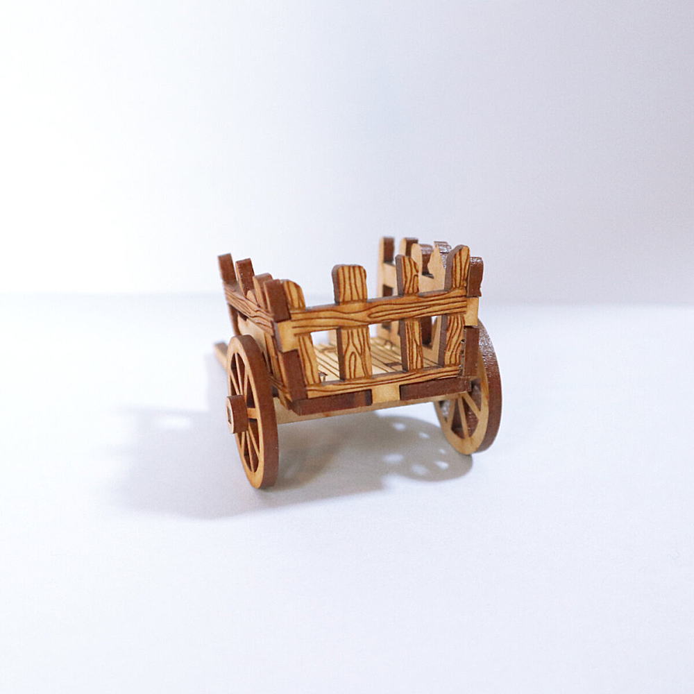 猫のミニチュア 動く荷車(にゃぐるま) 1/12スケール ドールハウス [m-s