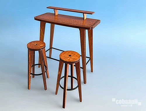 コバアニ cobaanii mokei工房 1/12スケール バーカウンターとハイ
