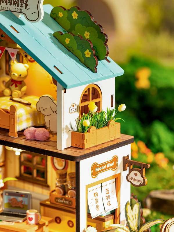 ROBOTIME ROLIFE DIYミニチュアドールハウスキット 【DG169：Puppy's Cozy Villa】※組立説明書(英語版) [m-s]【 ネコポス不可 】