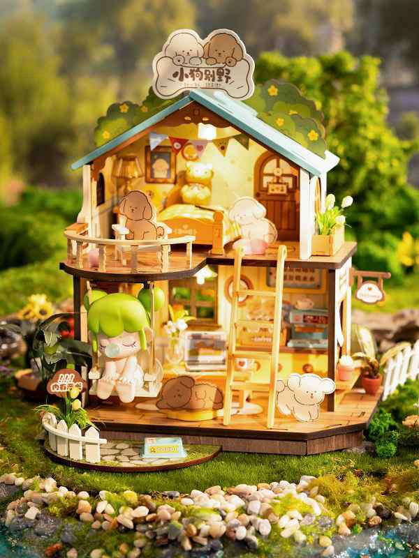 ROBOTIME ROLIFE DIYミニチュアドールハウスキット 【DG169：Puppy's Cozy Villa】※組立説明書(英語版) [m-s]【 ネコポス不可 】