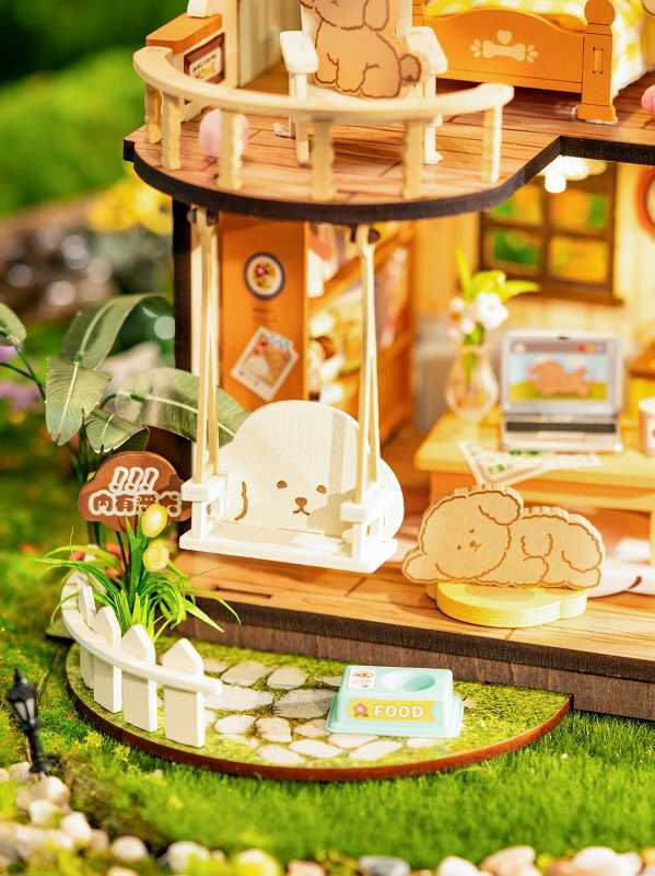ROBOTIME ROLIFE DIYミニチュアドールハウスキット 【DG169：Puppy's Cozy Villa】※組立説明書(英語版) [m-s]【 ネコポス不可 】