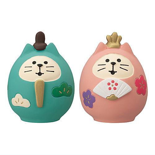 猫だるま雛(ペア販売) (ZMM-62336L)】DECOLE concombre デコレ