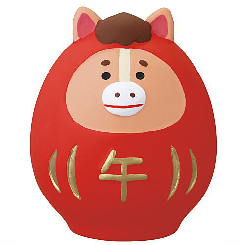 【陶器の干支飾り 馬だるま (ZSG-29773G)】 DECOLE concombre デコレ コンコンブル 2026お正月【 ネコポス不可 】