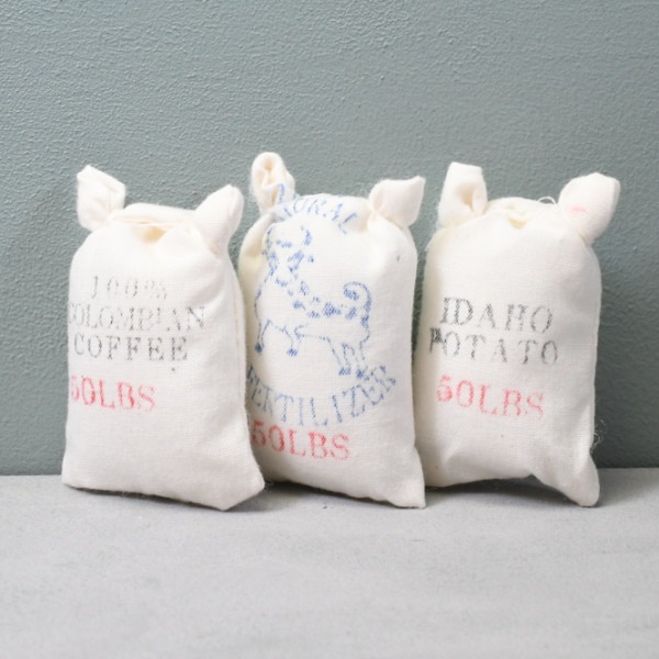 ミニチュアパーツ フードサック3個セット(A) ジャガイモ・肥料・コーヒー豆[C-11-A][m-s](ビリー)【ネコポス配送対応】【C】