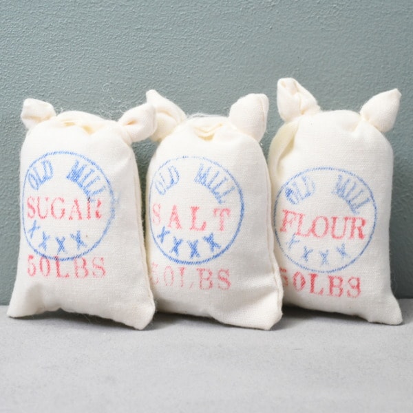 ミニチュアパーツ フードサック3個セット(B) 塩・砂糖・小麦粉[C-11-B][m-s](ビリー)【ネコポス配送対応】【C】