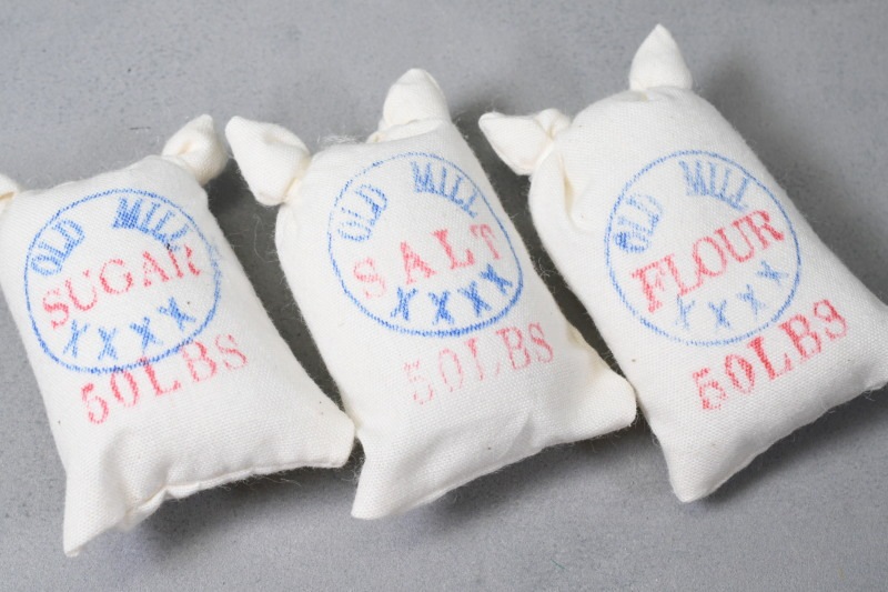 ミニチュアパーツ フードサック3個セット(B) 塩・砂糖・小麦粉[C-11-B][m-s](ビリー)【ネコポス配送対応】【C】