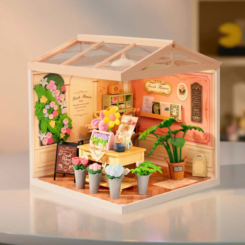 ROBOTIME ROLIFE DIY ミニチュアハウス スーパークリエイターシリーズ 【DW017B：Fresh Flower Shop】※組立説明書(英語版) [m-s]【 ネコポス不可 】