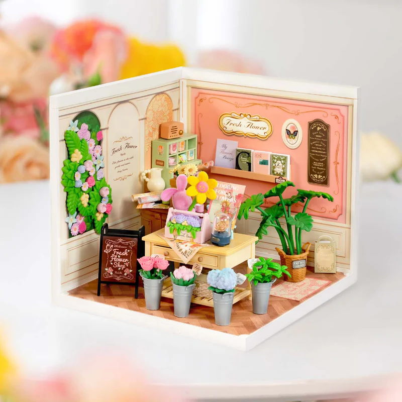 ROBOTIME ROLIFE DIY ミニチュアハウス スーパークリエイターシリーズ 【DW017B：Fresh Flower Shop】※組立説明書(英語版) [m-s]【 ネコポス不可 】