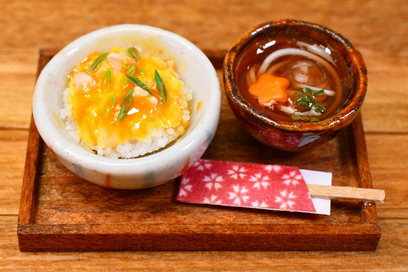 展示のみ】ミニチュアフード 親子丼・小うどん 作家：京都まめひろさん