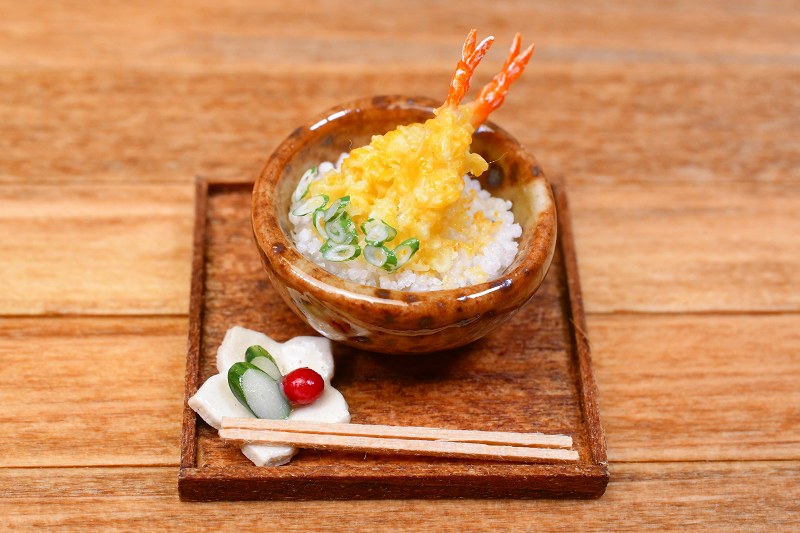 展示のみ】ミニチュアフード 天丼 作家：京都まめひろさん (1/12