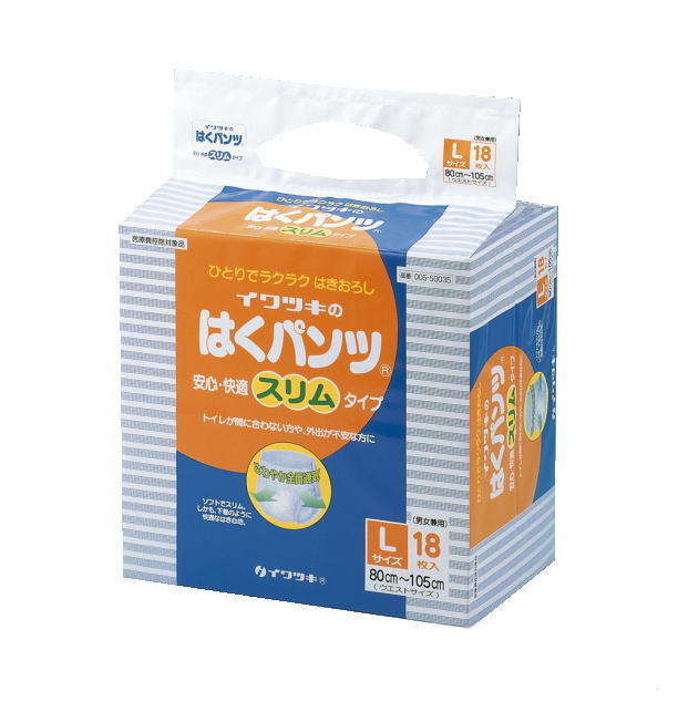 イワツキ はくパンツ スリムタイプ Lサイズ 18枚入×12袋 イワツキ イワツキはくパンツ スリム 店頭用 L 18枚 005