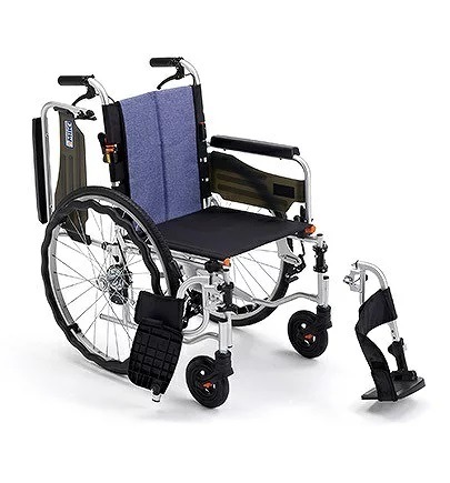車いす　自走式 アルミ自走車いす　JTN-1 座幅40　ヘザーグレー（S-15） ミキ 取寄品 JAN 4536697116787　介護福祉用具 車いす アルミ製 自走式 背折れタイプ 茶チェック 座面幅