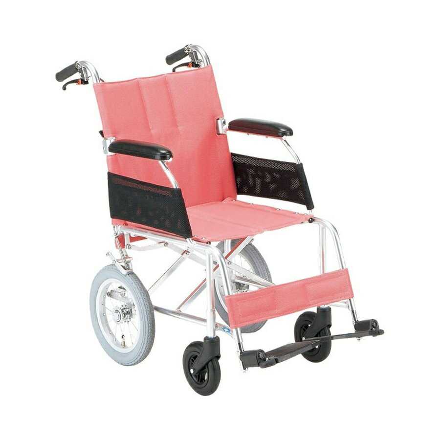 軽量コンパクト車イス介助用　N A H209 ピンク色 軽量コンパクト車椅子(介助式) 座幅38cm PK-ピンク NAH-209