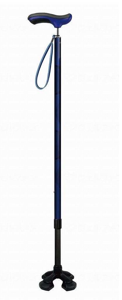 やわらGELグリップ4点杖 ネイビー 605301 | 移動のケア,杖,四点杖