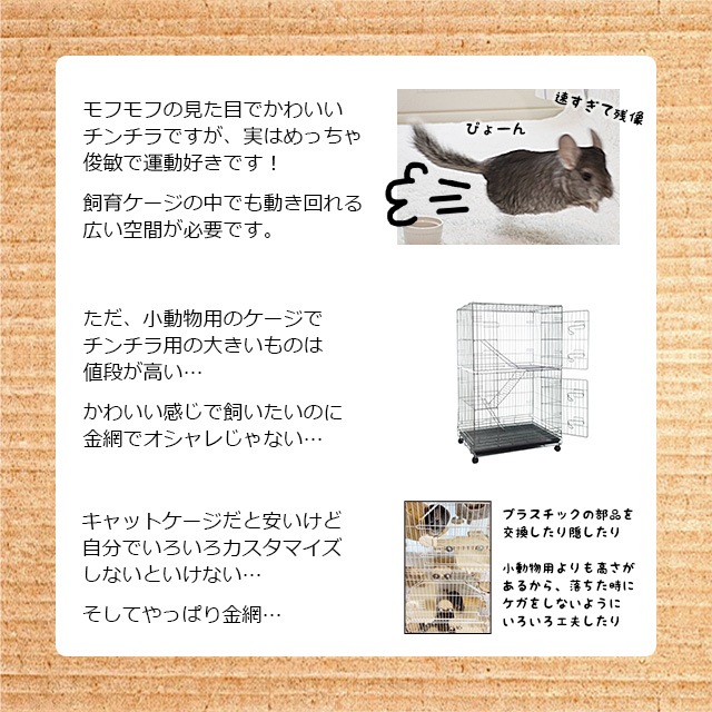 チンチラの金網じゃないケージ！ GEX クリアフロント70High チンチラに