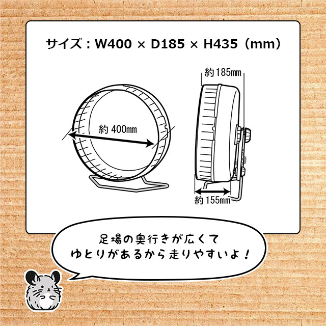 SANKO サイレントホイール フラット40 特大サイズの回し車 チンチラ