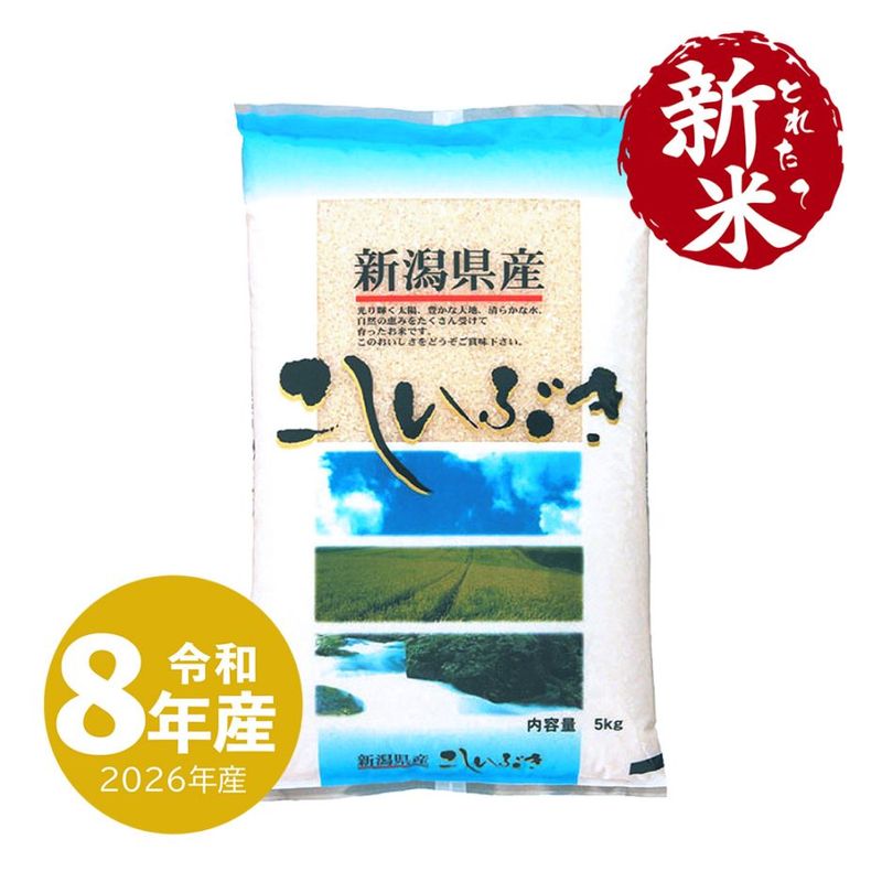 とれたて新米 新潟産こしいぶき5kg 白米 令和8年産