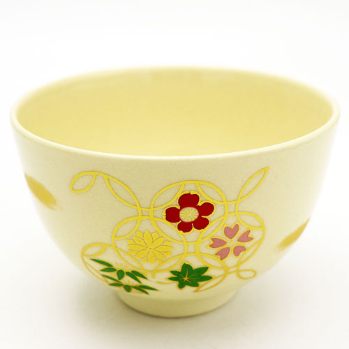 抹茶茶碗 花七宝 通年物の通販は【茶道具のみのる園】