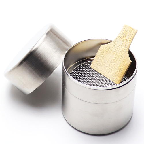 抹茶篩 小 ステンレス製 竹へら 茶上合付 茶道具 茶器 茶道具類 茶の湯道具 抹茶 お点前 水屋 お稽古用