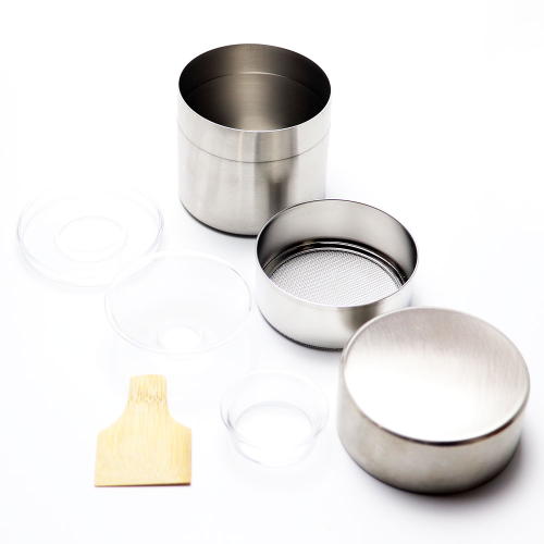 抹茶篩 小 ステンレス製 竹へら 茶上合付 茶道具 茶器 茶道具類 茶の湯道具 抹茶 お点前 水屋 お稽古用