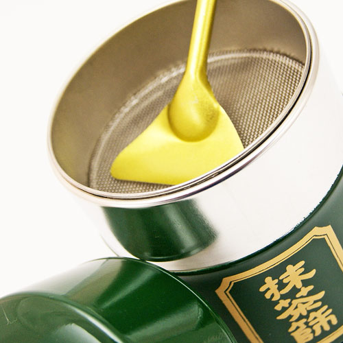 抹茶篩缶 緑色 へら付 茶道具 茶器 茶筅 茶碗 棗 古帛紗 袱紗 茶巾 炭道具 灰 茶道具類 柄杓 水指 掛け軸 茶の湯道具 抹茶 お点前 水屋 お稽古
