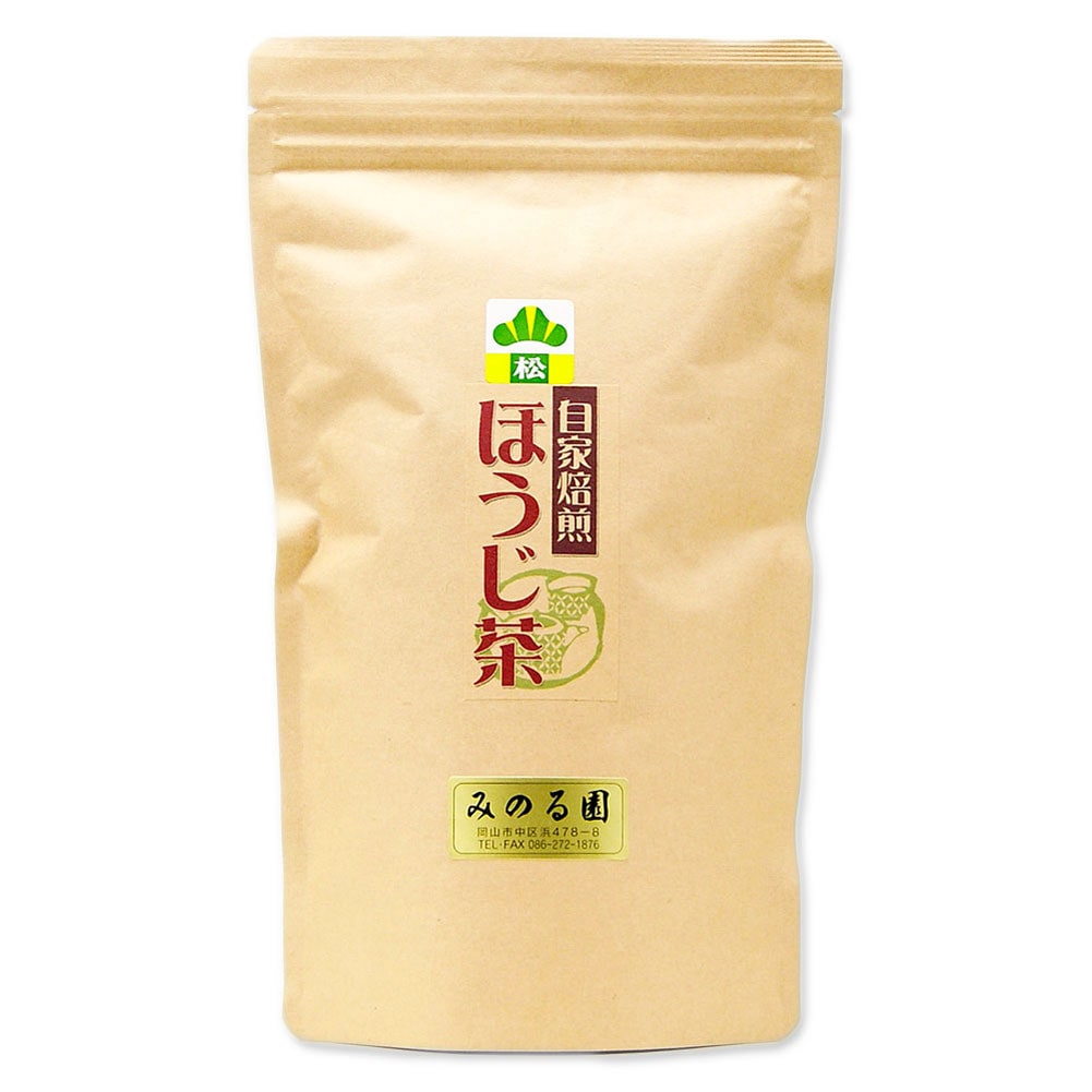 ほうじ茶 自家焙煎 「松」 100ｇ入り お茶 日本茶 緑茶 茶葉 みのる園 ほうじ茶とは ギフト プレゼント Green Tea お茶の種類 お食事用 おやつ用 来客用 ほうじ茶ラテ スイーツ カフェイン sencha 堂 荘 春のお茶 夏のお茶 秋のお茶 冬のお茶 京都 入れ方 淹れ方 水出し 冷茶 煎茶道具 茶碗 急須 湯冷まし