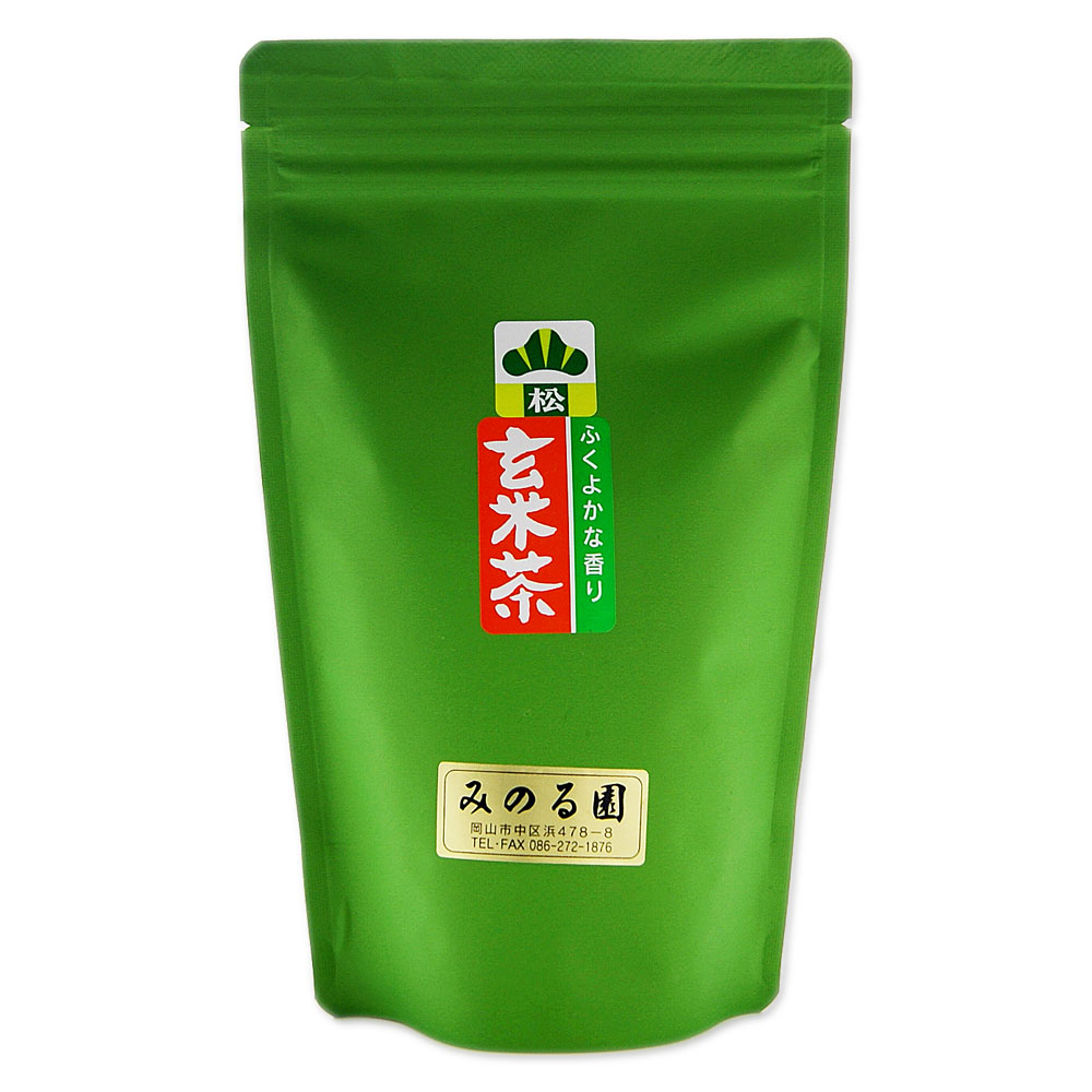 玄米茶 「松」 180g入り お茶 日本茶 緑茶 茶葉 茶匠 みのる園 お茶 お茶の葉 ギフト プレゼント Green Tea お茶の種類 お食事用 おやつ用 来客用 玄米茶とは 煎茶道 普通蒸し 煎茶器