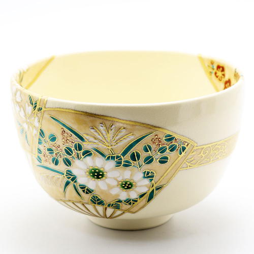 四季草花紋扇面　抹茶茶碗　茶道具 四季草花紋扇面 抹茶茶碗 茶道具 Amazon.co.jp: 四季草花紋扇面
