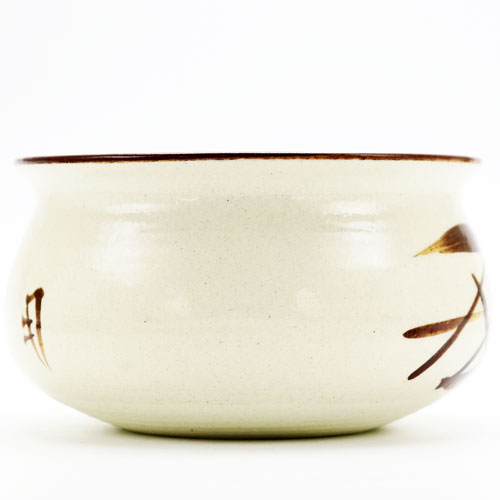 No4764 出西窯 飴油大鉢 茶こぼし 建水 茶道具 茶器 陶磁器 送料無料