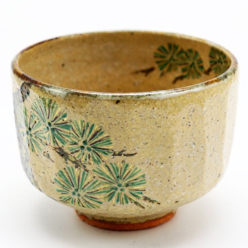 抹茶茶碗 唐松絵 通年物 中村良二作の通販は【茶道具のみのる園】
