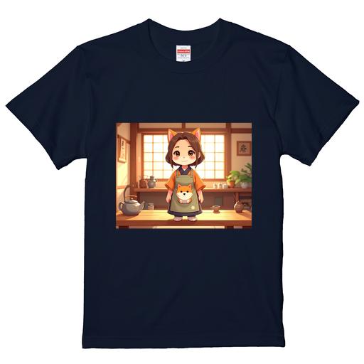 茶匠 みのる園 イメージキャラクター 「さっ茶ん」スタンダードTシャツ 色 ホワイト ブラック アッシュ ネイビー サイズ S/M/L/XL  半袖 プリント かわいい プレゼント