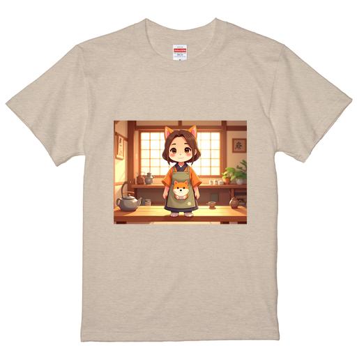 茶匠 みのる園 イメージキャラクター 「さっ茶ん」スタンダードTシャツ 色 ホワイト ブラック アッシュ ネイビー サイズ S/M/L/XL  半袖 プリント かわいい プレゼント