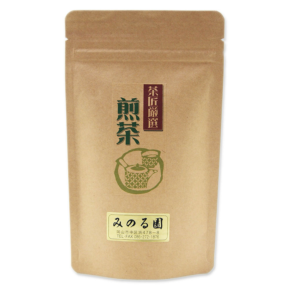 煎茶 100g入り 宇治茶 お茶 日本茶 緑茶 お茶の葉 茶匠 みのる園 ギフト プレゼント Green Tea お茶の種類 お食事用 おやつ用 来客用 煎茶とは 煎茶道 普通蒸し 煎茶器