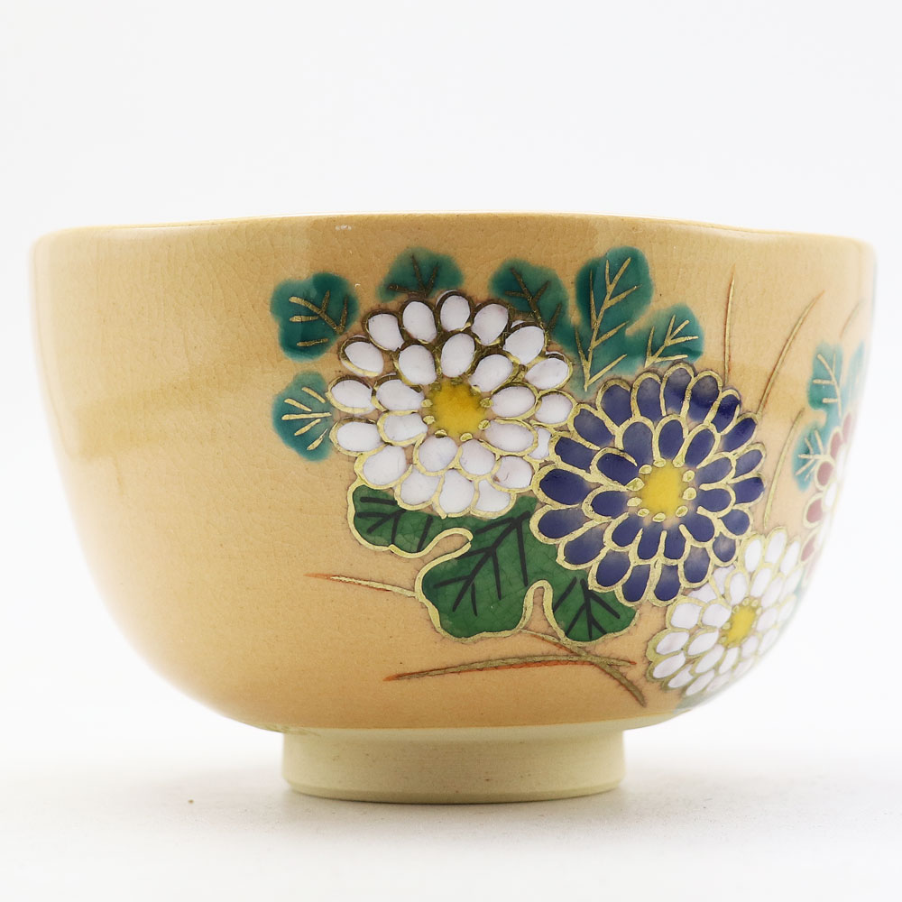 抹茶碗 菊 秋物 鈴木一点作 茶道具 Tea ceremony utensils 茶器 抹茶を点てる道具 竹製品 陶磁器 茶の湯道具 抹茶 matcha 茶道具類 お点前 水屋 お稽古用 美術品 裏千家 表流 表千家 千家 武者小路千家 薮内流