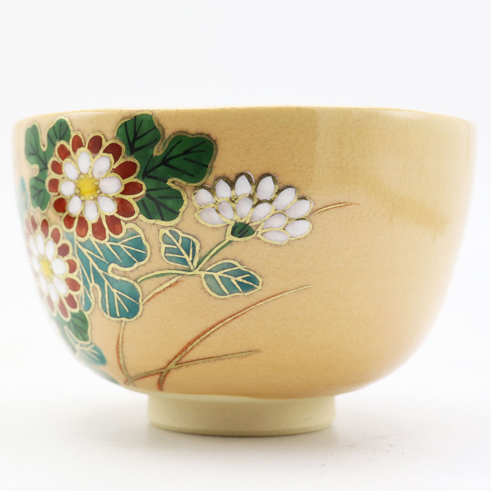 抹茶碗 菊 秋物 鈴木一点作 茶道具 Tea ceremony utensils 茶器 抹茶を点てる道具 竹製品 陶磁器 茶の湯道具 抹茶 matcha 茶道具類 お点前 水屋 お稽古用 美術品 裏千家 表流 表千家 千家 武者小路千家 薮内流