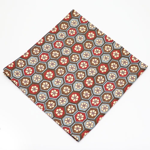 小風呂敷 古渡り更紗 花亀甲文 水色 和装バッグ 茶道具 木綿 茶器 茶筅 茶碗 棗 古帛紗 袱紗 茶巾 炭道具 灰 茶道具類 柄杓 水指 掛け軸 茶の湯道具 抹茶 お点前 水屋 お稽古