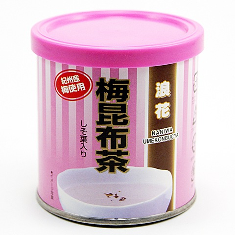 梅昆布茶 しそ葉入り 60ｇ入り 浪花昆布 粉末 こんぶ茶 コンブチャ お茶漬け 出汁 だし レシピ 缶