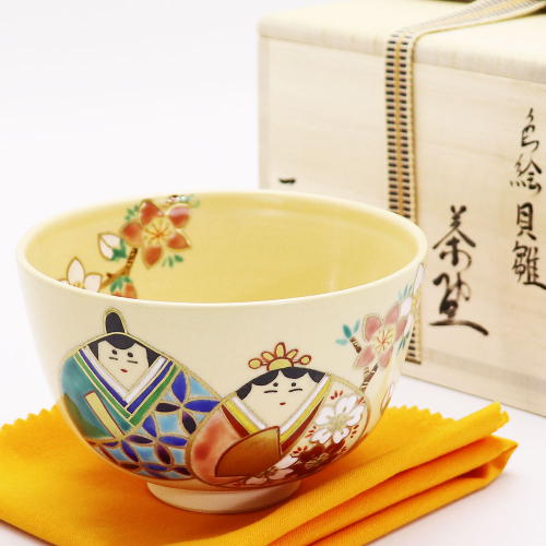 抹茶碗 貝雛 鈴木一点作 春物 茶道具 陶磁器 茶器 茶道具類 Tea ceremony utensils 茶の湯道具 抹茶 matcha お点前 水屋 お稽古用