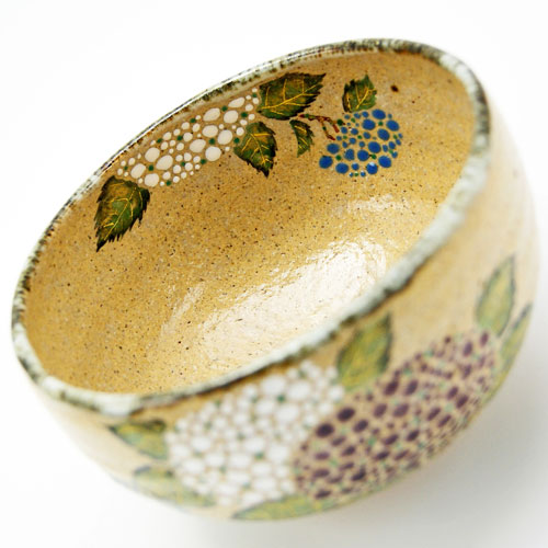抹茶碗 紫陽花絵 灰釉茶碗 中村良二作 夏物の通販は【茶道具の