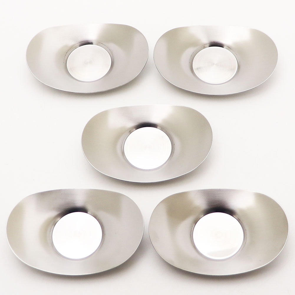 煎茶用 茶托 小判型 5個セット ステンレス製の通販は【茶器のみのる園】