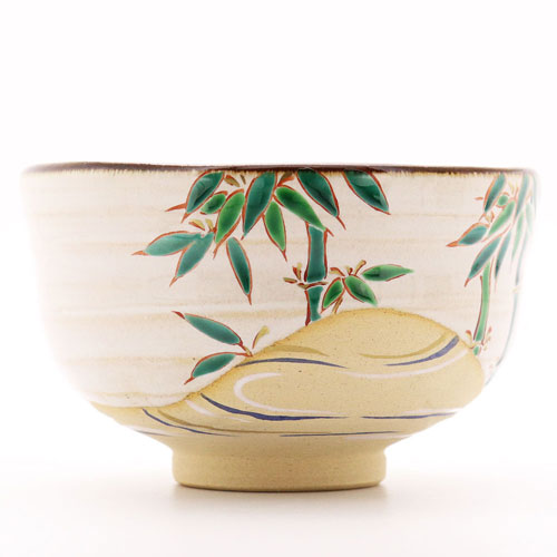 抹茶茶碗 七夕流水絵 中村良二作 夏物 茶道具 陶磁器 茶器 茶道具類 Tea ceremony utensils 茶の湯道具 抹茶 matcha お点前 水屋 お稽古用