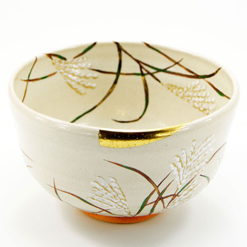 抹茶茶碗 武蔵野絵 中村良二作 秋物の通販は【茶道具のみのる園】