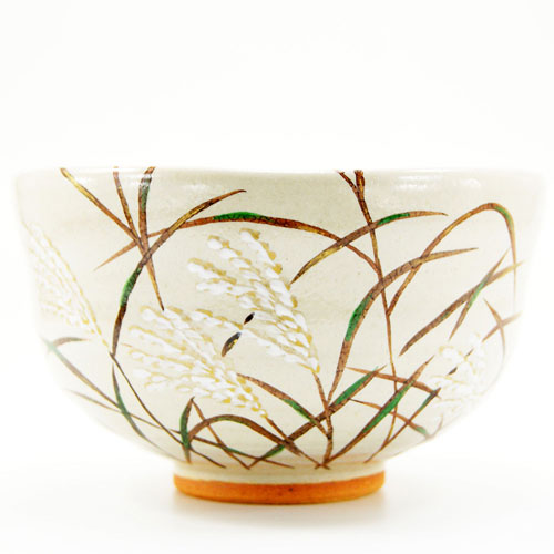 美しい古美術◆蔵から謎の紋様が描かれた小さくて可愛らしい抹茶茶碗が出て来た。 抹茶茶碗 武蔵野絵 中村良二作 秋物の通販は【茶道具のみのる園】