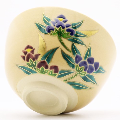 抹茶茶碗 竜胆 秋物 鈴木一点作 茶道具 Tea ceremony utensils 茶器 抹茶を点てる道具 陶磁器 茶の湯道具 抹茶 matcha 茶道具類 お点前 水屋 お稽古用 美術品 裏千家 表流 表千家 千家 武者小路千家 薮内流