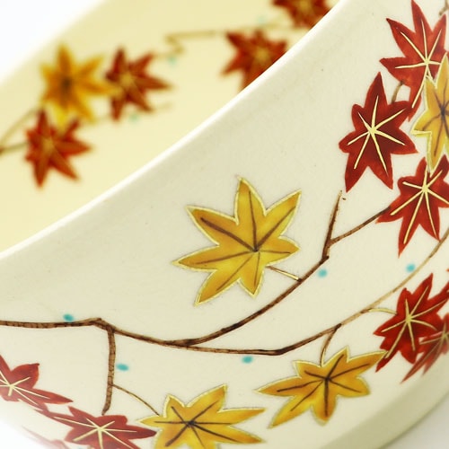 抹茶茶碗 色絵 紅葉 志峰作 秋物の通販は【茶道具のみのる園】