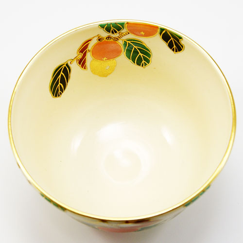 抹茶茶碗 色絵 「柿」 相模竜泉作 秋物の通販は【茶道具のみのる園】