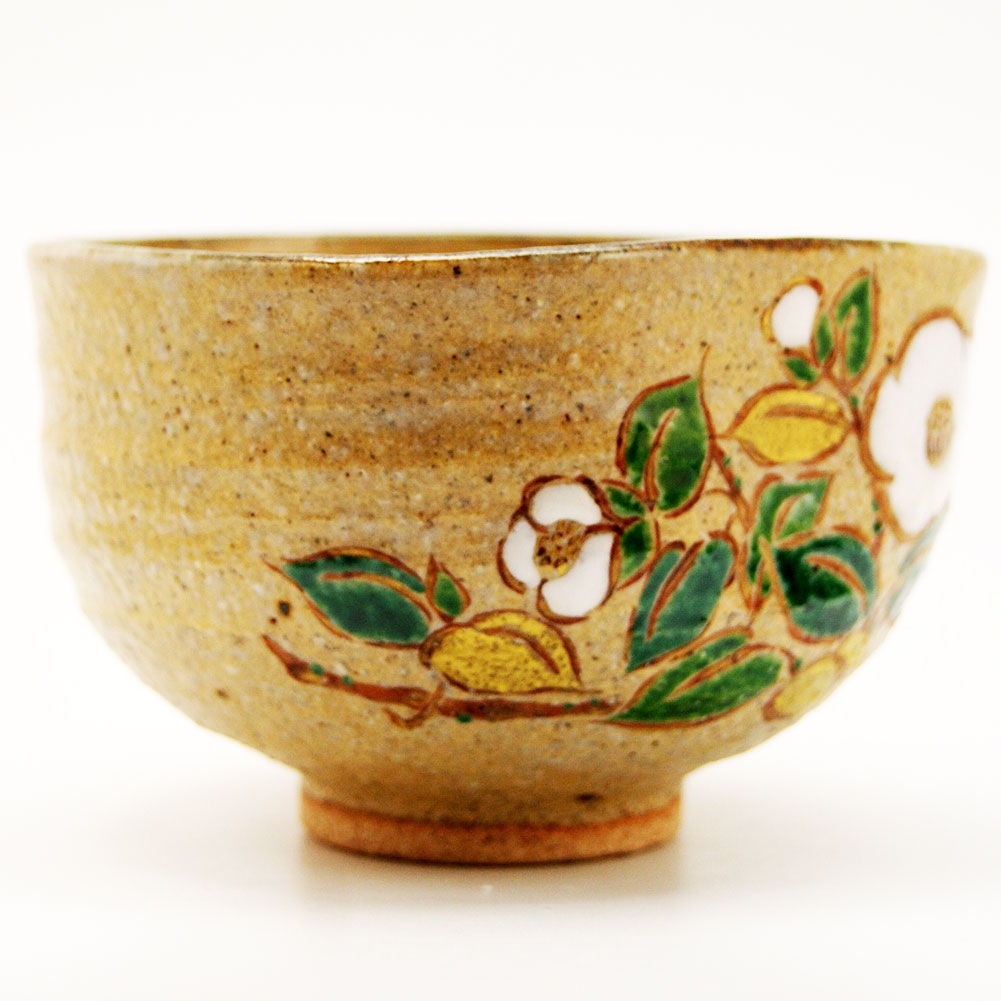 抹茶茶碗 椿絵 冬物 中村良二作 茶道具 Tea ceremony utensils 茶器 抹茶を点てる道具 竹製品 陶磁器 茶の湯道具 抹茶 matcha 茶道具類 お点前 水屋 お稽古用 美術品 裏千家 表流 表千家 千家 武者小路千家 薮内流