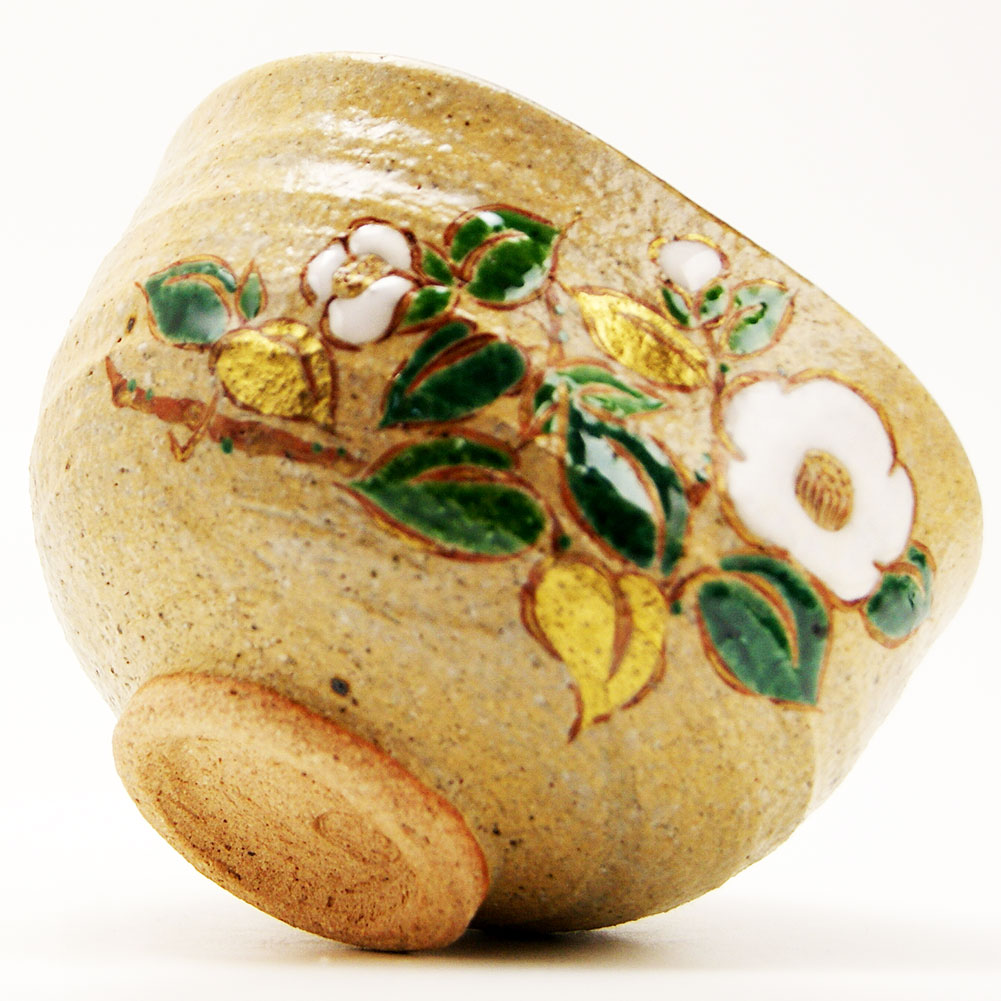 抹茶茶碗 椿絵 冬物 中村良二作 茶道具 Tea ceremony utensils 茶器 抹茶を点てる道具 竹製品 陶磁器 茶の湯道具 抹茶 matcha 茶道具類 お点前 水屋 お稽古用 美術品 裏千家 表流 表千家 千家 武者小路千家 薮内流