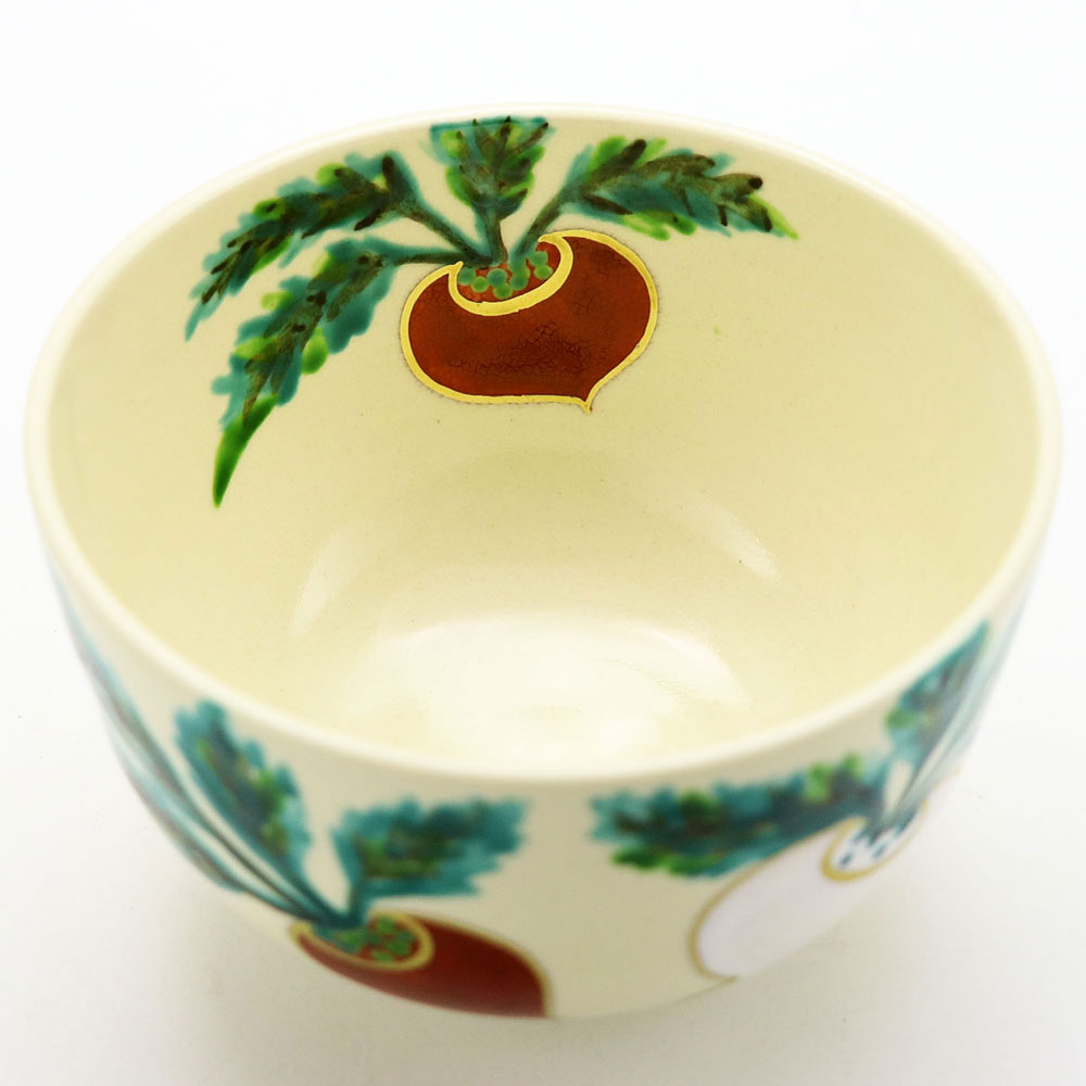 抹茶茶碗 色絵 紅白蕪 冬物 志峰作 茶道具 Tea ceremony utensils 茶器 抹茶を点てる道具 竹製品 陶磁器 茶の湯道具 抹茶 matcha 茶道具類 お点前 水屋 お稽古用 美術品 裏千家 表流 表千家 千家 武者小路千家 薮内流