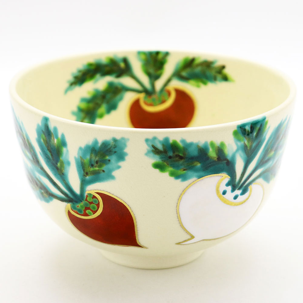抹茶茶碗 色絵 紅白蕪 冬物 志峰作の通販は【茶道具のみのる園】